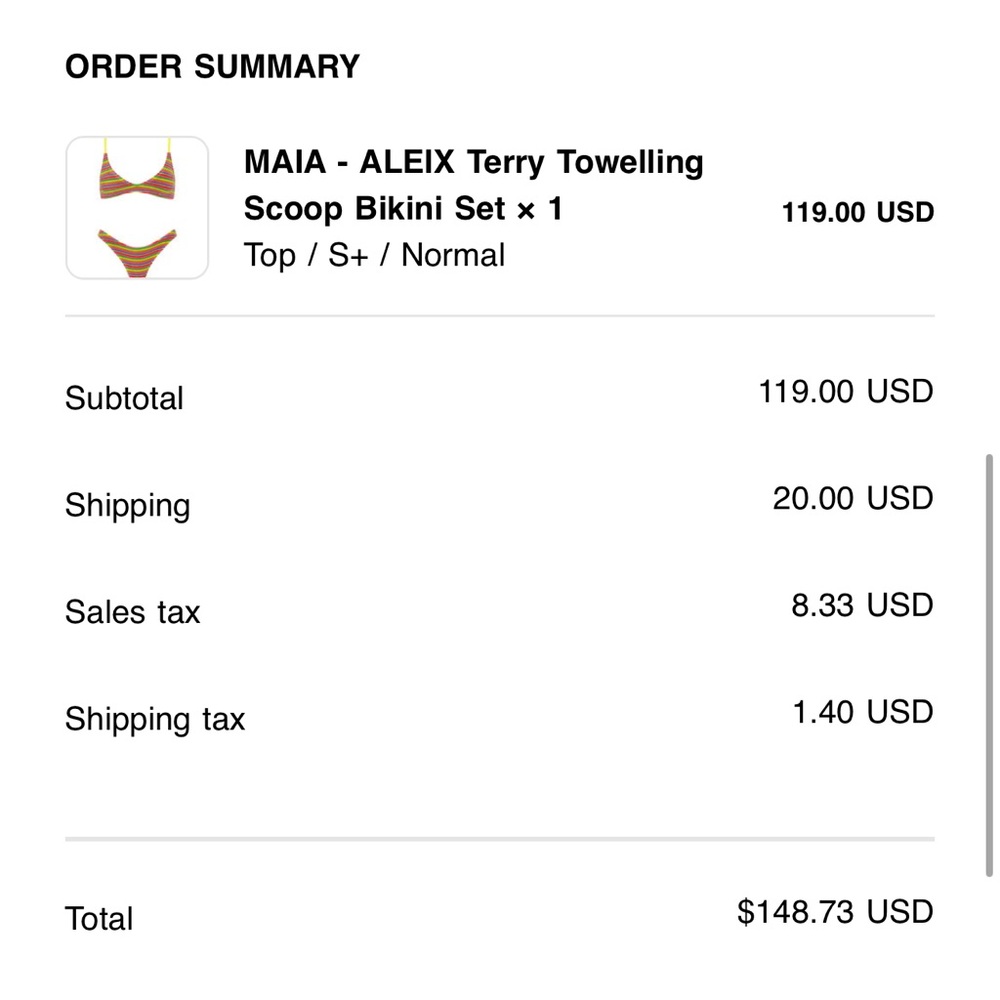 Triangl Swimwear Multicolor Striped Bikini- NWT - Picture 6 of 7